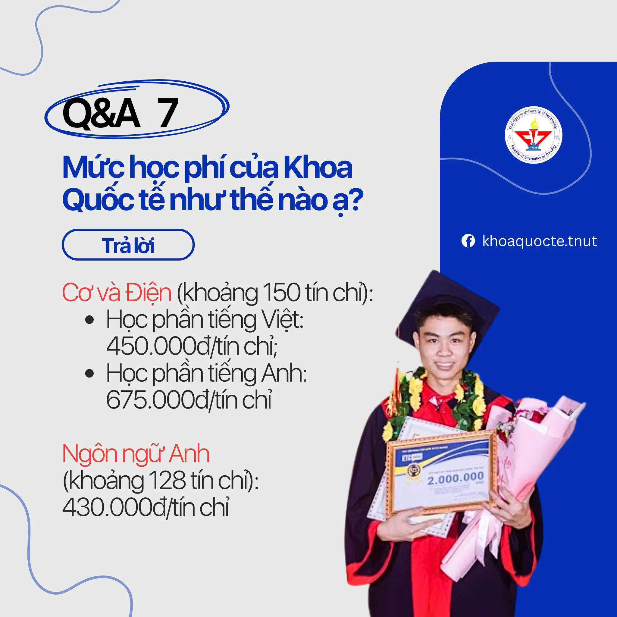 Mức học phí của khoa Quốc tế là như thế nào?